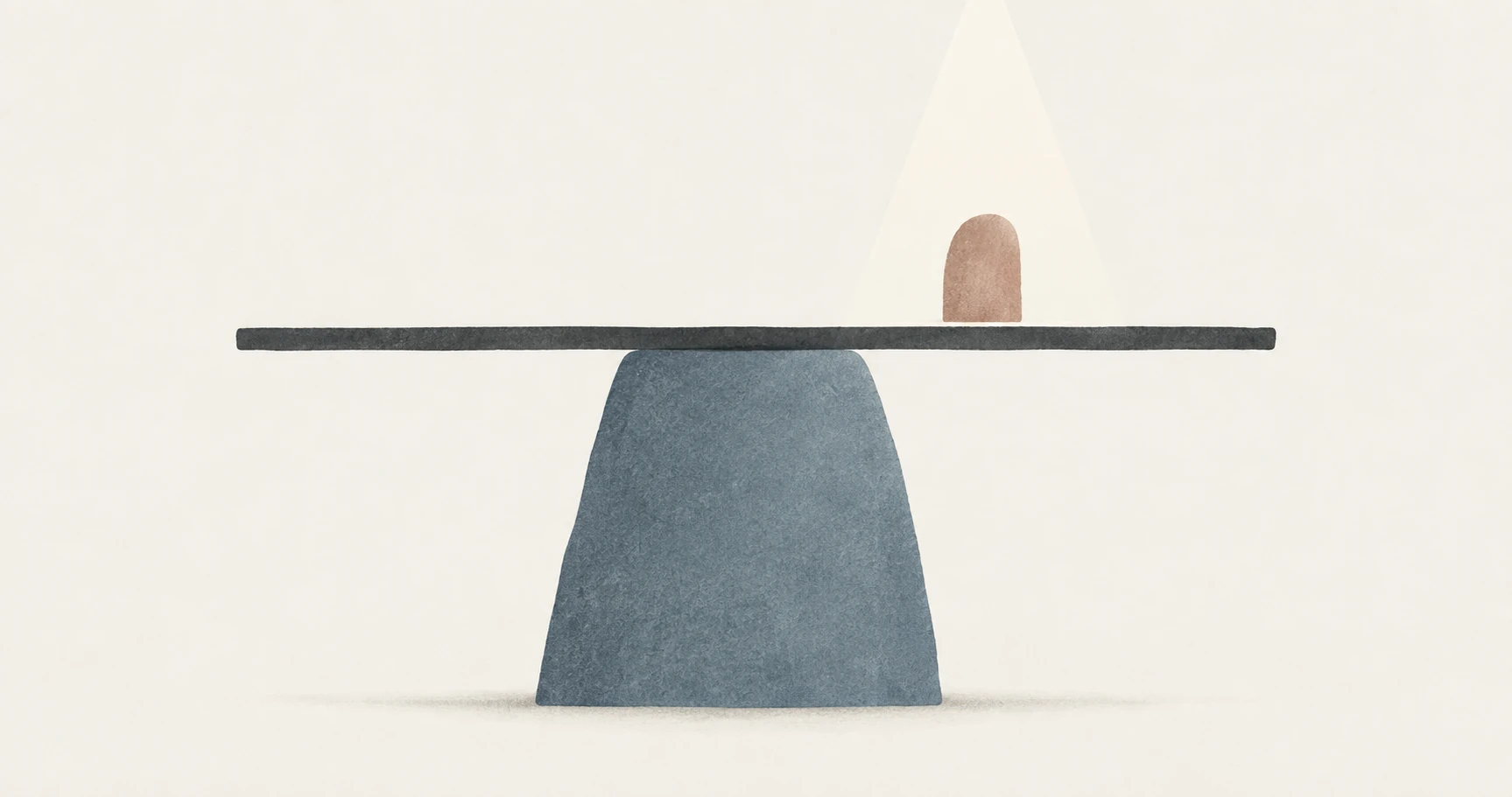 A large support carries the platform while a smaller form receives the spotlight.