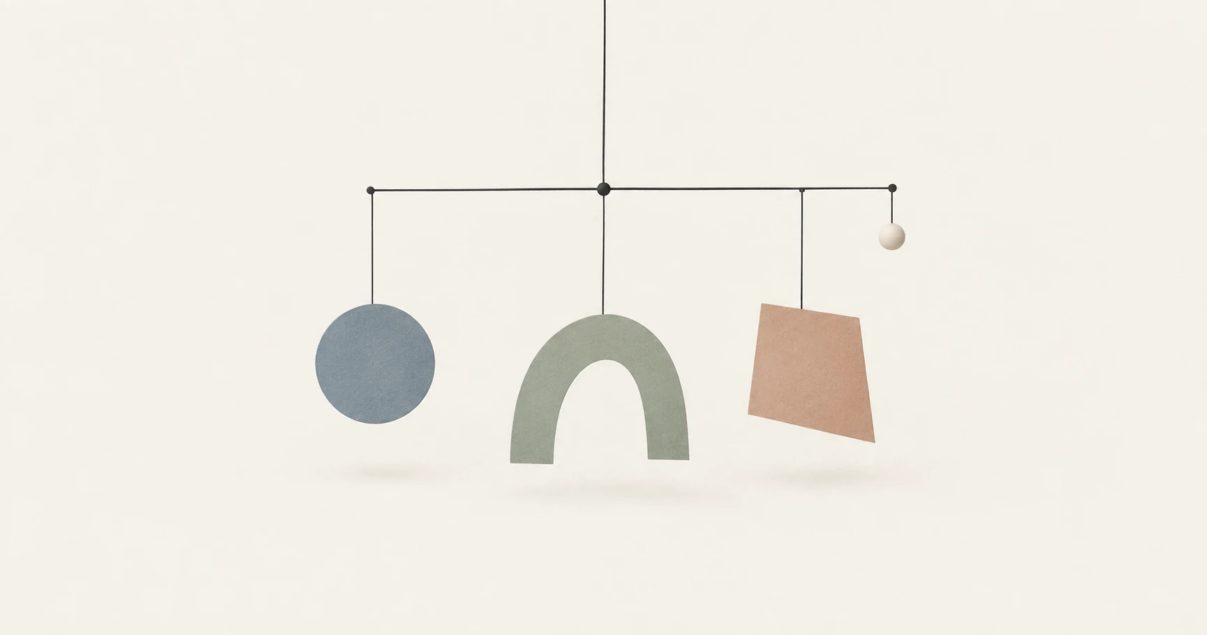 A balanced mobile of distinct shapes, suggesting a life supported by several meaningful commitments
