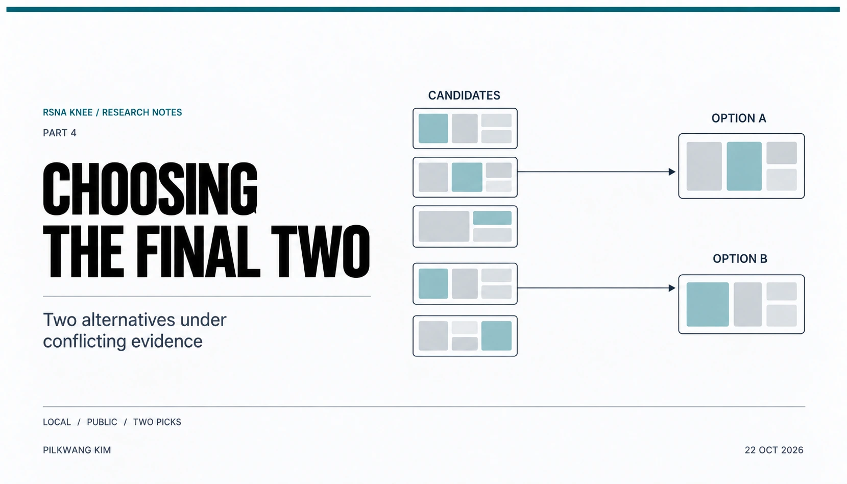 Methodology cover: selecting two separate packages from a candidate set.